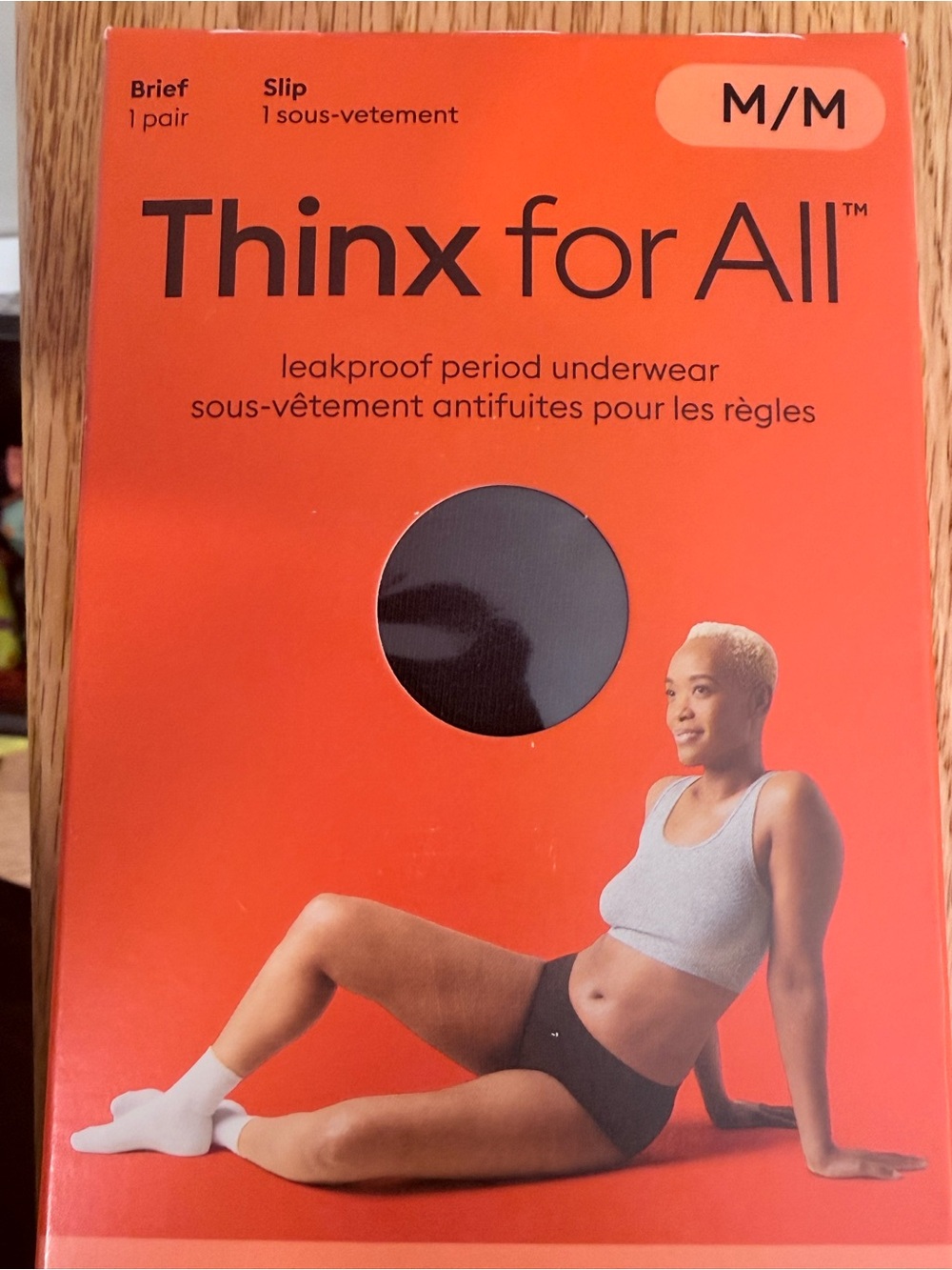Thinx for All Briefs in Black and Orange Packaging